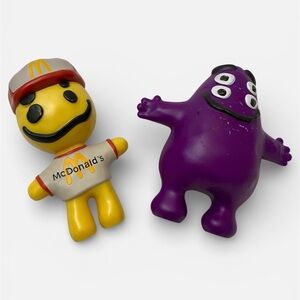 McDonalds Cactus Flea Grimace & Yellow Buddy Plastic Toy Figures